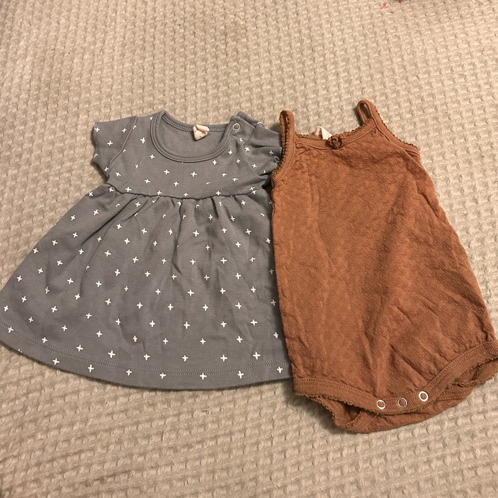 Set of Quincy Mae onesie & dress 0-3 months